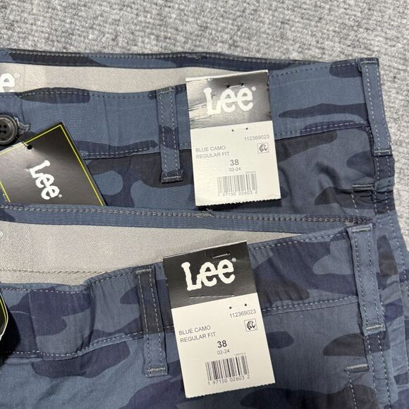Lee Cargo Shorts Mens 38 Camo Blue Active Stretch Motion Flex - Picture 9 of 10